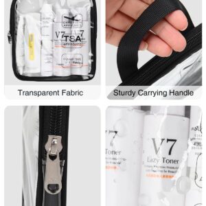 Relavel Tsa Approved Toiletry Bag,Clear Makeup Bag,Quart Size 3-1-1 Travel Bags fit for 3 oz Travel Bottles,Waterproof Toiletries Cosmetic Pouch Bag(Small)