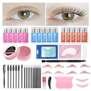 permania lash perm kit, lash lift sachet kit with 10 g new eyelash lifting adhesive smells great keeps both lashes and brows in place 8 weeks mega l curl eyelash and brow lamination