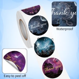 Acetiamin 500 PCS Thank You Stickers for Small Business, 1.5 Inches Round Thank You Labels Roll, 4 Design Thank You Stickers for Greeting Cards, Gift Boxes, Party Favors, Sealed Envelopes