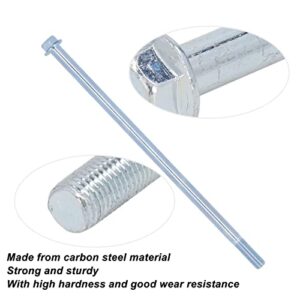 Hex Half Tooth Bolts, Hard Wearing Carbon Steel Half Thread Bolt High Hardness Strong Lengthened for Lawn Mower(10x250)