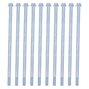 Hex Half Tooth Bolts, Hard Wearing Carbon Steel Half Thread Bolt High Hardness Strong Lengthened for Lawn Mower(10x250)