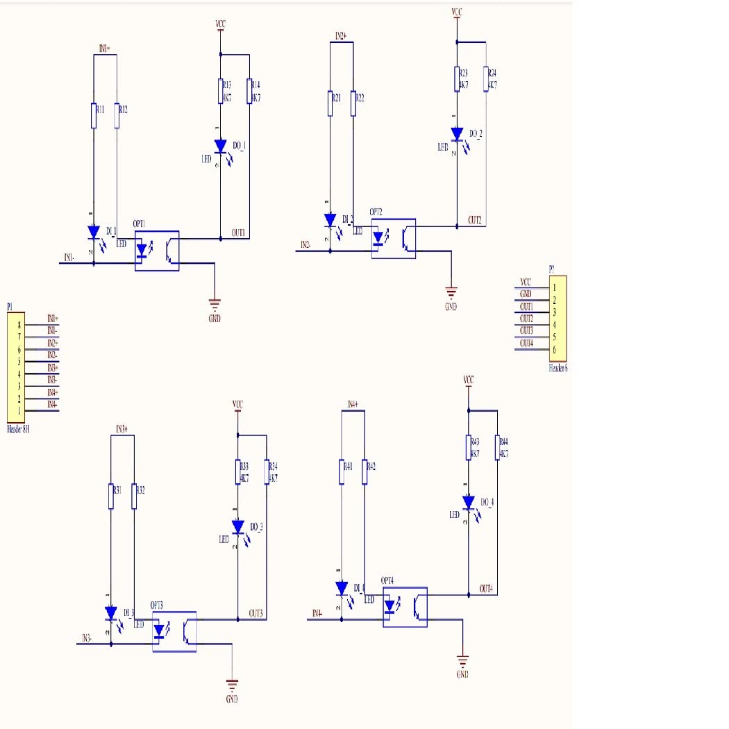 4channels in 12V Out 3.3V Digital Logic Level Conversion Module PNP/NPN to NPN Optical Isolation Board(1)