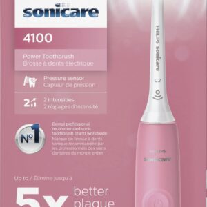 PHILIPS Sonicare ProtectiveClean 4100 Rechargeable Electric Toothbrush, Deep Pink - Plaque Control with Pressure Sensor, Up to 2 Weeks Operating Time, Broage Random Color Electric Toothbrush