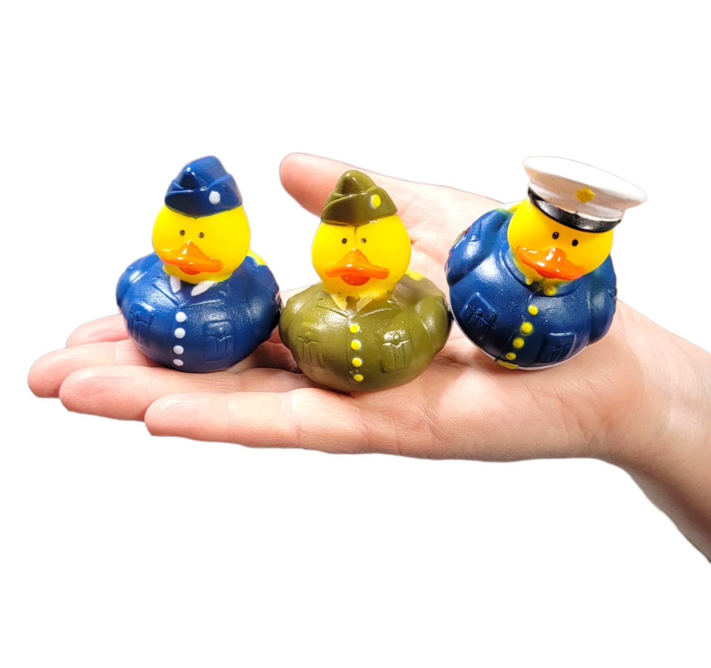 Cool Rubber Ducks (2") Standard Size. (12 Pack) Cute Duck Bath Tub Pool Toys. (Uniform Armed Forces Rubber Ducks)