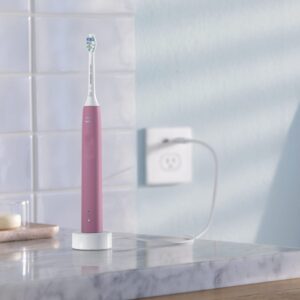 PHILIPS Sonicare ProtectiveClean 4100 Rechargeable Electric Toothbrush, Deep Pink - Plaque Control with Pressure Sensor, Up to 2 Weeks Operating Time, Broage Random Color Electric Toothbrush