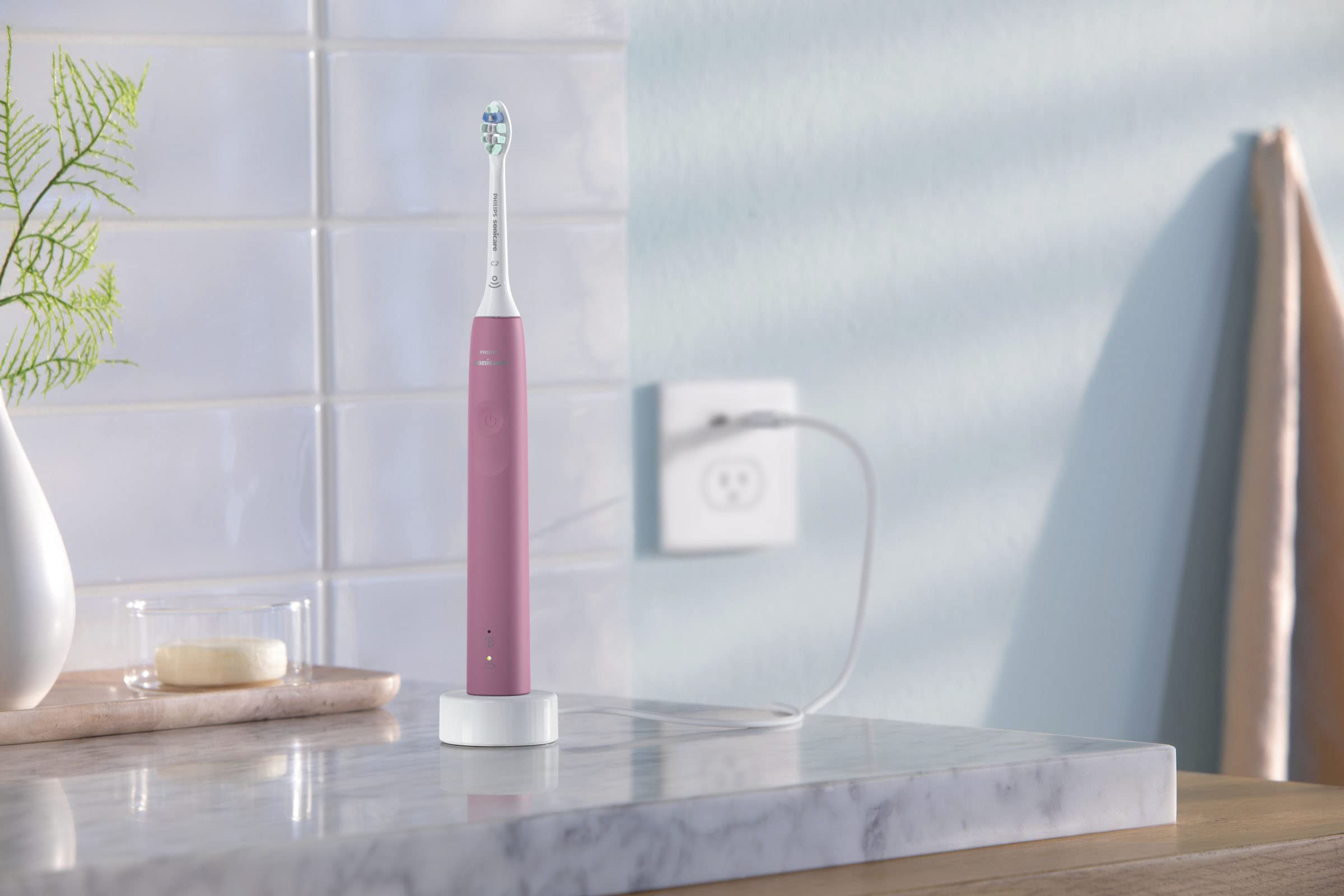 PHILIPS Sonicare ProtectiveClean 4100 Rechargeable Electric Toothbrush, Deep Pink - Plaque Control with Pressure Sensor, Up to 2 Weeks Operating Time, Broage Random Color Electric Toothbrush