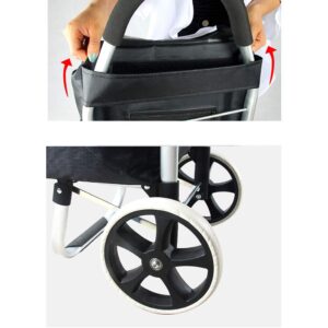 Hand Trucks Folding Shopping Trolley Light Portable with 2 Round Shopping Cart Luggage Bag Groceries Trolleys ( Size : A )