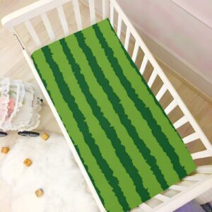 Green Watermelon Baby Crib Sheets Soft Toddler Bed Sheets Breathable Mattress Cover Baby Bed Sheets for Unisex Newborn Boy Baby Bed Mattress, 52 * 28 * 9in