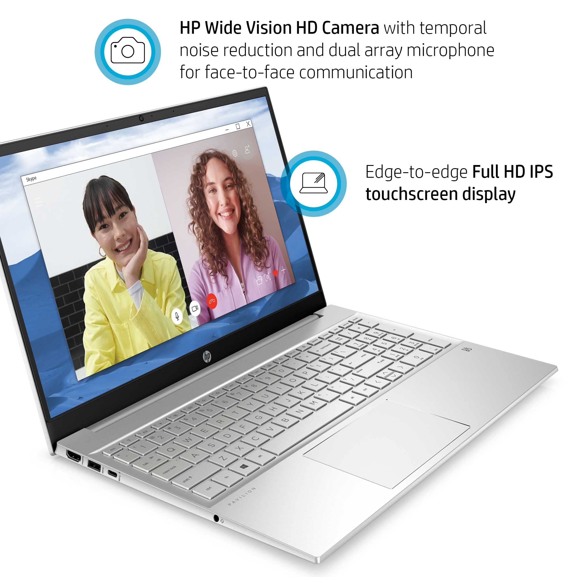 HP Windows 11 Pro Pavilion 15 15.6" FHD Touchscreen Business Laptop Computer, 8-core AMD Ryzen 7 5825U (Beats i7-1185G7), 32GB RAM, 1TB PCIe SSD, Backlit Keyboard, Wi-Fi 6, BT 5.2, HDMI, w/Battery