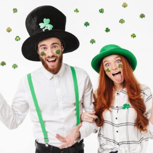 120 Pcs St. Patrick's Day Face Tattoos Shamrock Glitter Face Stickers Clover Temporary Tattoo Kids Body Stickers Three Leaf Shamrock Lucky for St. Patrick's Day Irish Party Costume Accessory