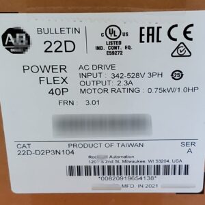 22D-D2P3N104 PowerFlex 40P AC Drive 0.75kW 1HP VFD 22D-D2P3N104 Sealed in Box 1 Year Warranty Fast