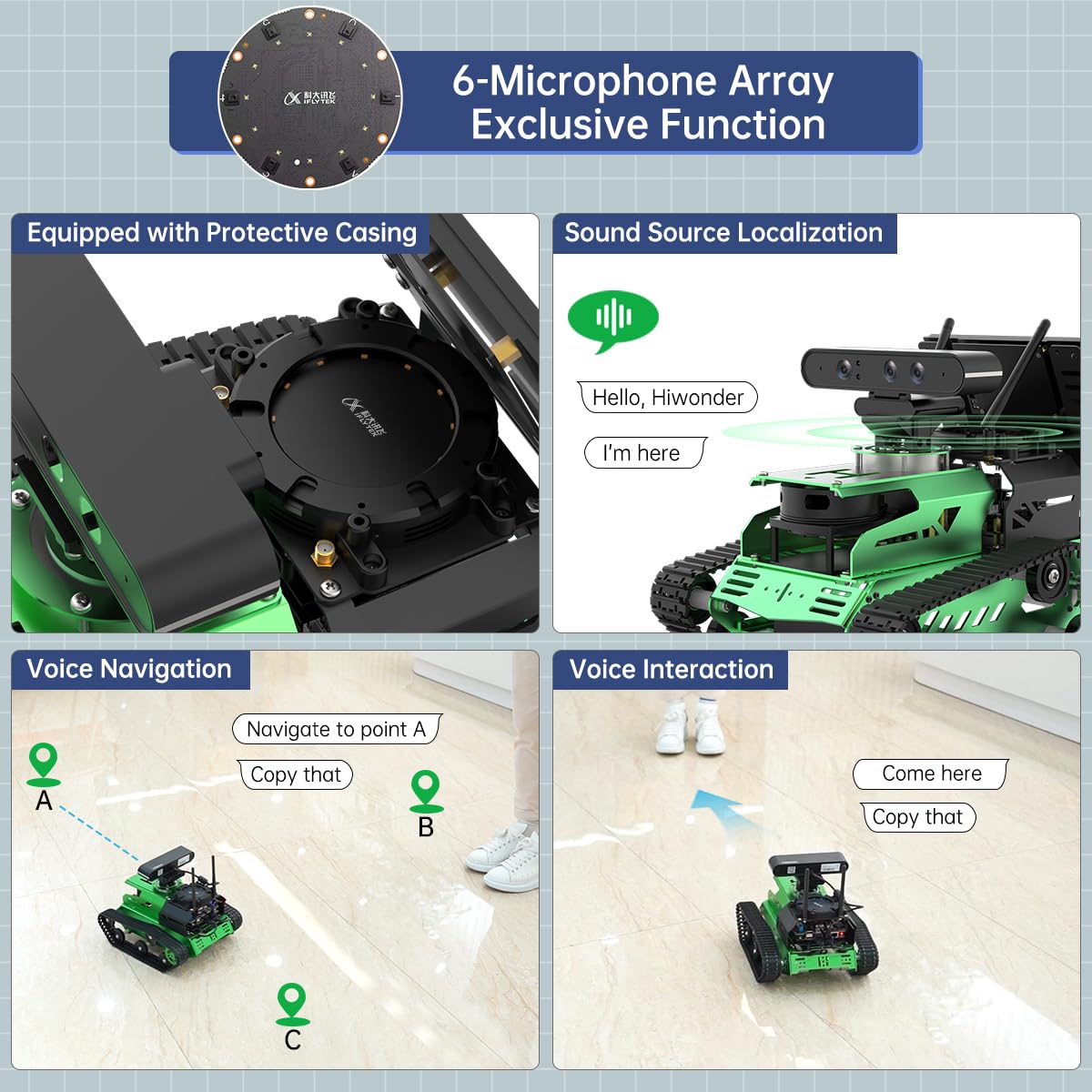 Hiwonder ROS JetTank Robot for Jetson Nano 3D and Lidar Mapping Navigation Touch Screen Python Programming AI Tank Kit (Standard kit with SLAMTEC A1 Lidar)