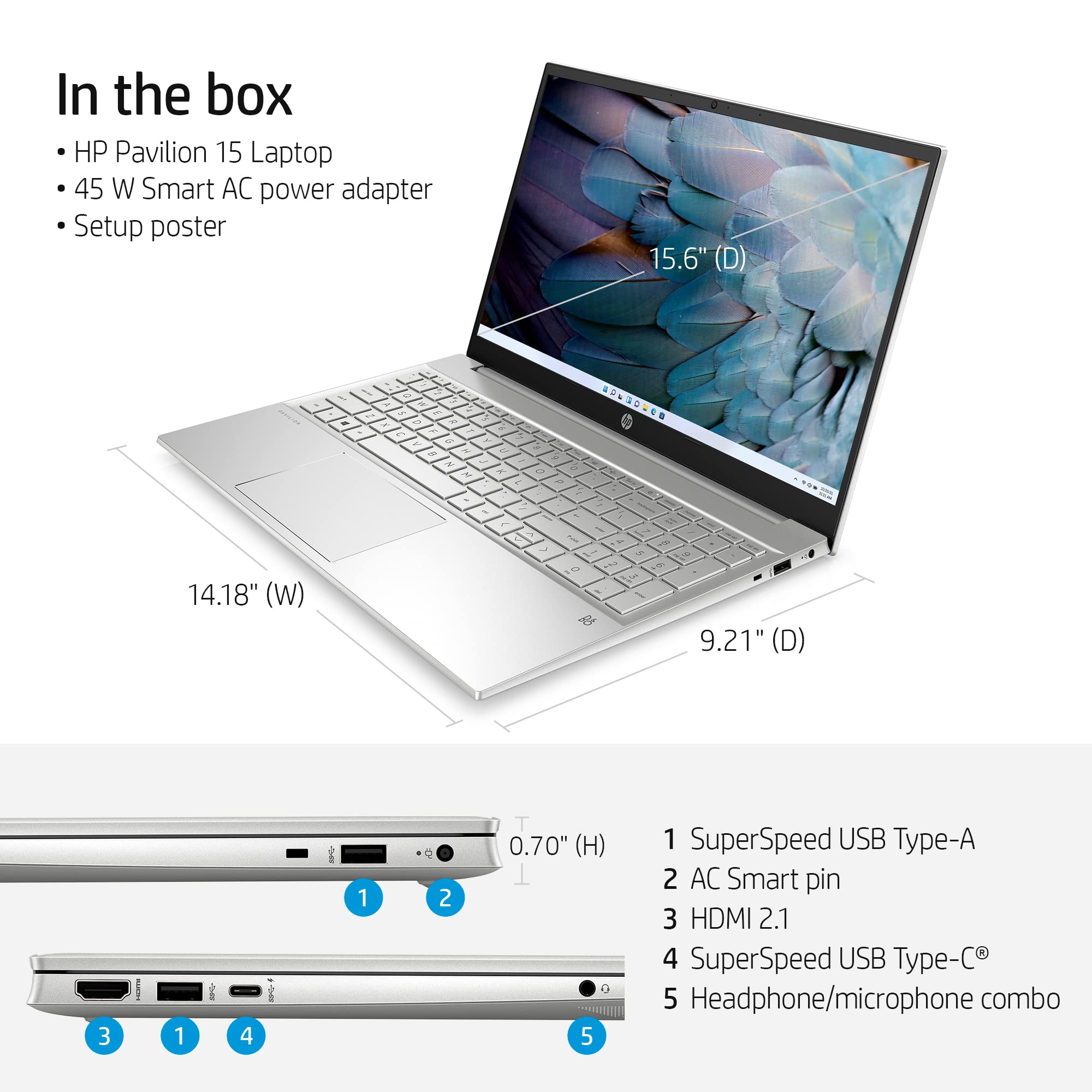 HP Windows 11 Pro Pavilion 15 15.6" FHD Touchscreen Business Laptop Computer, 8-core AMD Ryzen 7 5825U (Beats i7-1185G7), 32GB RAM, 1TB PCIe SSD, Backlit Keyboard, Wi-Fi 6, BT 5.2, HDMI, w/Battery