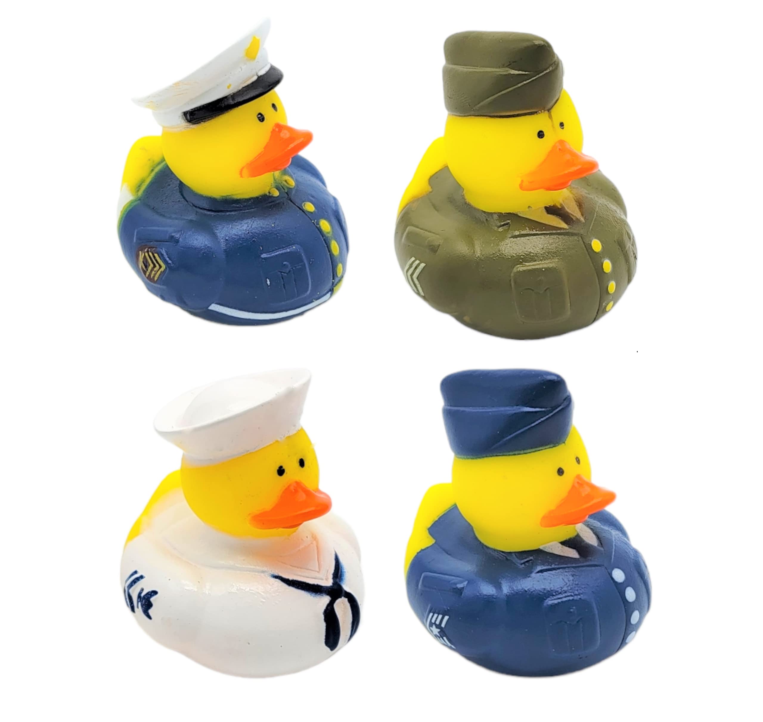 Cool Rubber Ducks (2") Standard Size. (12 Pack) Cute Duck Bath Tub Pool Toys. (Uniform Armed Forces Rubber Ducks)