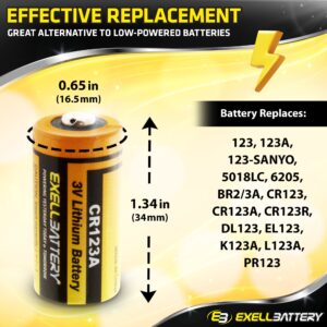 (50-Pack) 3.0V Exell EB-CR123A Lithium Battery Replaces DL123A, EL123AP, SF123A, DL123, DL123A, DL123A2, CR123-2 PRCR123-2 RL123A RL123A-1 | Highest Capacity ON The Market 1700mAh|