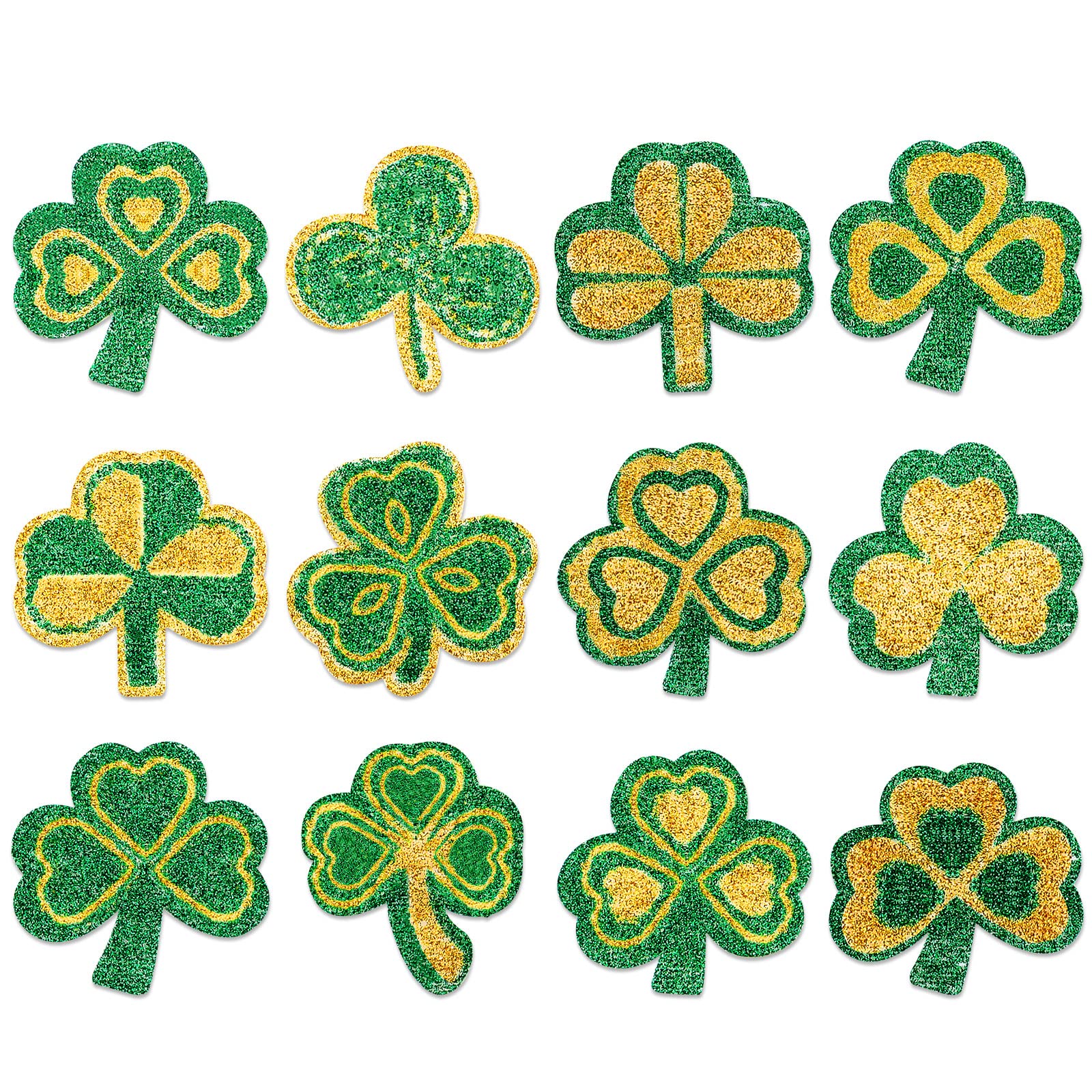 120 Pcs St. Patrick's Day Face Tattoos Shamrock Glitter Face Stickers Clover Temporary Tattoo Kids Body Stickers Three Leaf Shamrock Lucky for St. Patrick's Day Irish Party Costume Accessory