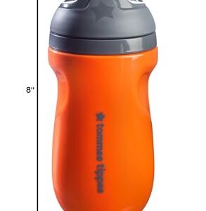 Tommee Tippee Insulated Non-Spill Straw Cup, 12m+ Toddler Training Drinking Bottle, 100% Leak Proof, Sporty Carry Handle, BPA Free, 9oz, Orange