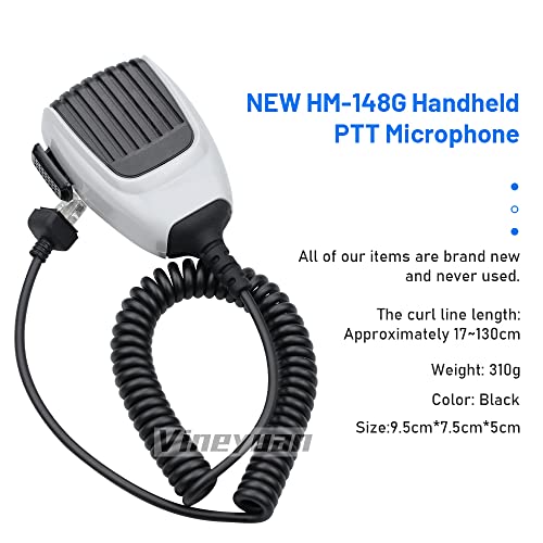 Vineyuan HM-148G Handheld PTT Microphone Heavy Duty for ICOM ICF5061D ICF6061D ICF1721 IC2721 ICF9511 IC952 Radios