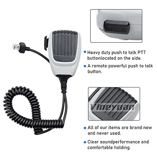 Vineyuan HM-148G Handheld PTT Microphone Heavy Duty for ICOM ICF5061D ICF6061D ICF1721 IC2721 ICF9511 IC952 Radios