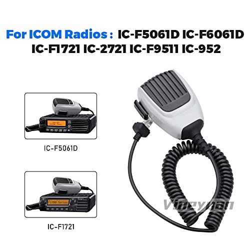 Vineyuan HM-148G Handheld PTT Microphone Heavy Duty for ICOM ICF5061D ICF6061D ICF1721 IC2721 ICF9511 IC952 Radios