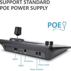 SMTAV PTZ Controller 5 Inch LCD Screen Decoding H.264 and H.265 Network Support POE Support ON VIF 4D Joystick Decoding Keyboard (Video IP Controller)