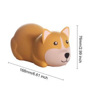 FQQWEE Cute Corgi Night Light for Kids Silicone Baby Night Light Kawaii Bedside Lamp for Breastfeeding Portable Rechargeable Animal Nursery Light Children Bedroom Decor