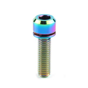 uxsiya screw tapered alloy high strength tapered head bolt screw with washer for mountain bike(m5x16-colorful)