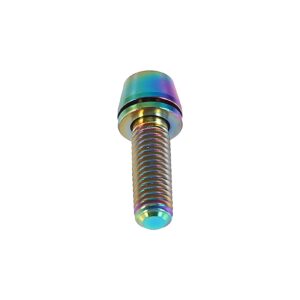 Uxsiya Screw Tapered Alloy High Strength Tapered Head Bolt Screw with Washer for Mountain Bike(M5x16-colorful)