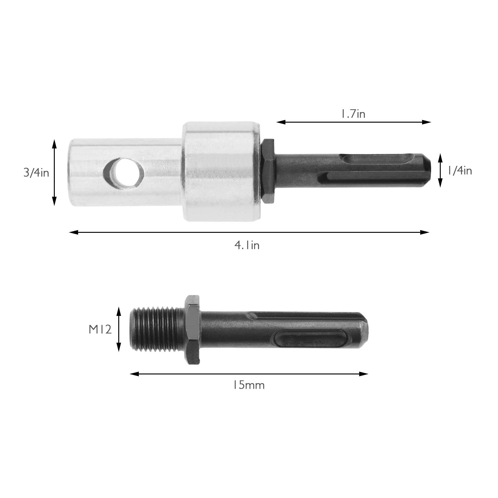 The Lord of the Tools 2Pcs Electric Drill Adapter Replacement Round Shank Auger Power Drill Adapter for Drills and Cordless Drills with SDS Plus Holder