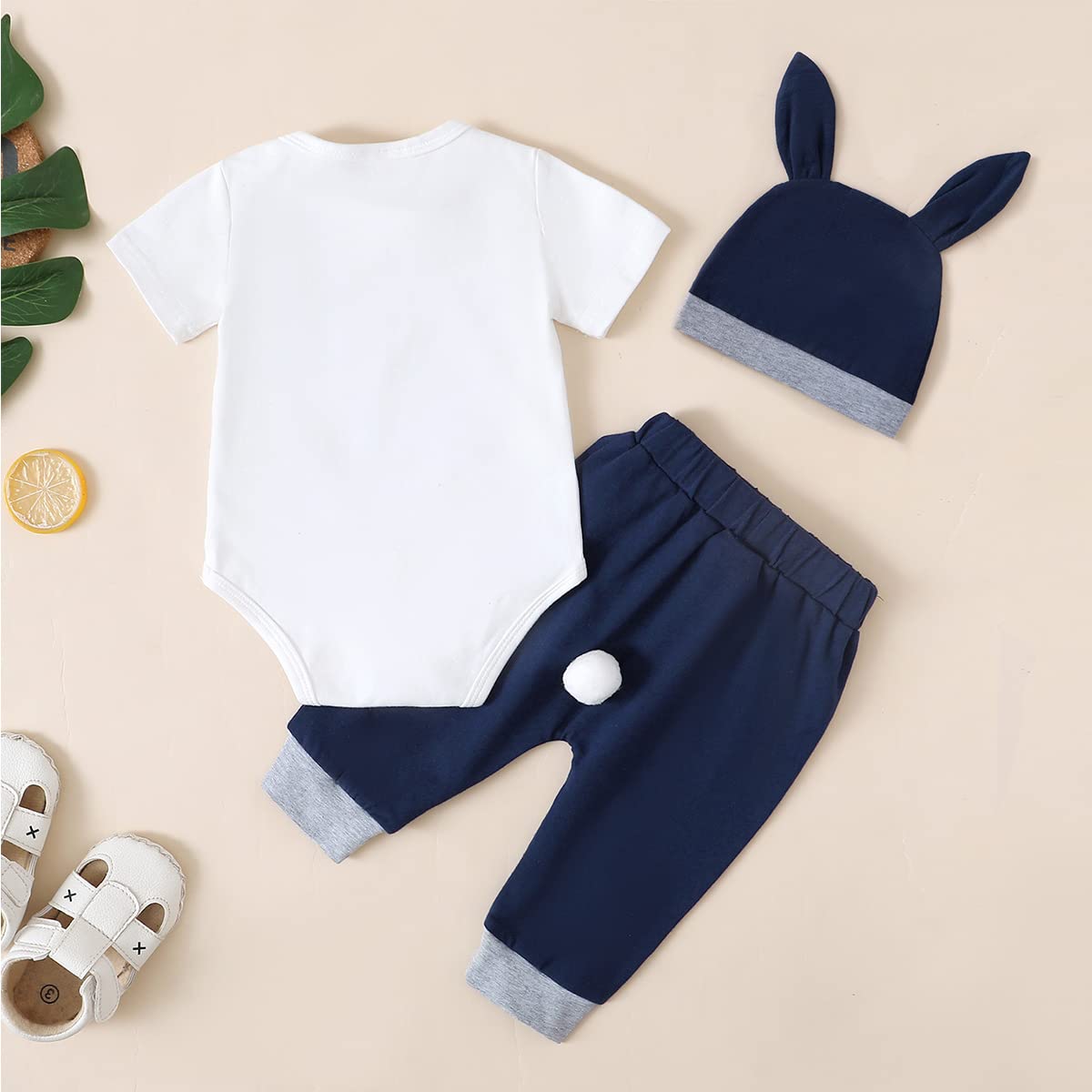 Aslaylme Newborn Boy Easter Day Clothes Baby My First Easter Outfit (Blue-1st, 3-6 Months)