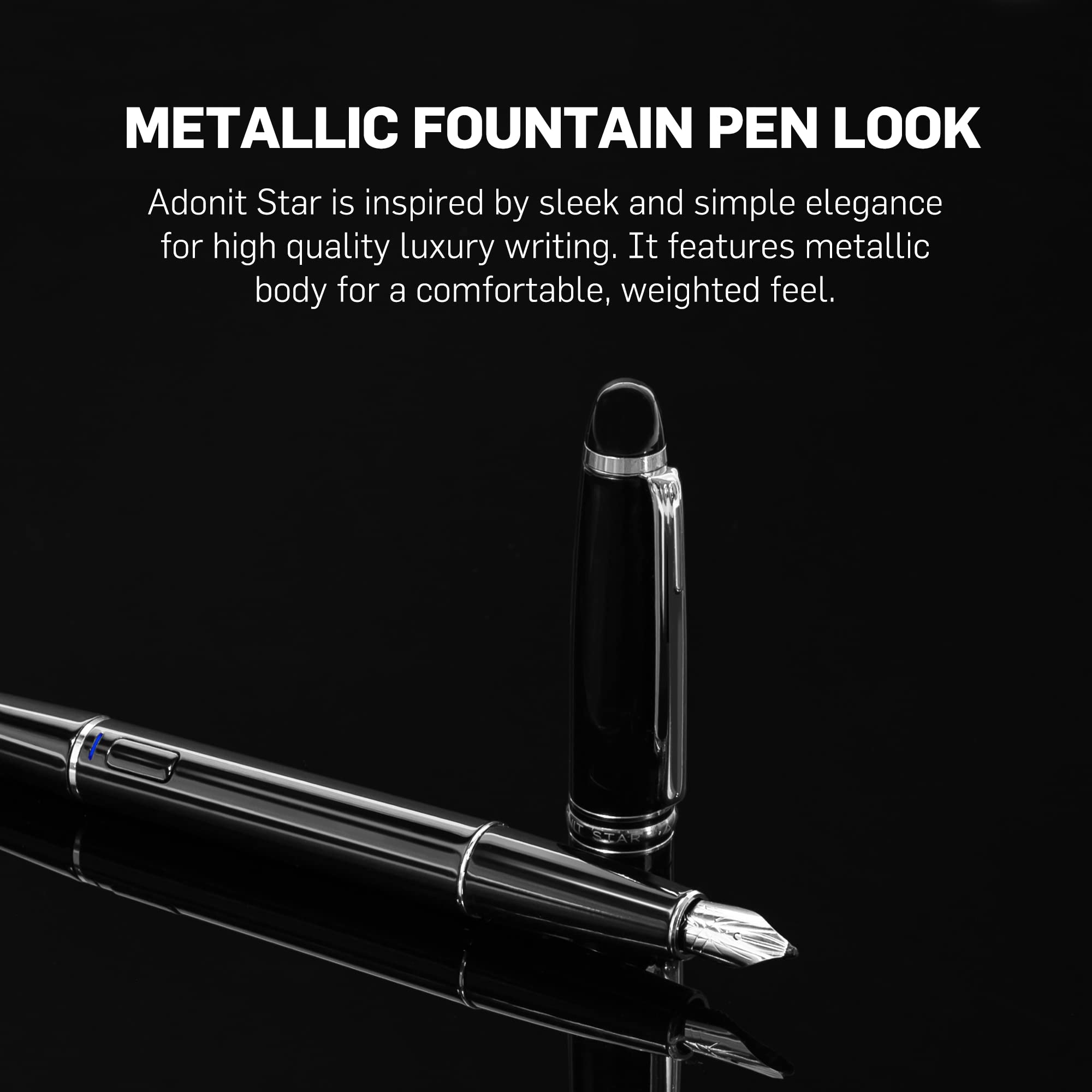 Adonit Star, Fountain Pen Stylus for iPad, Digital Pencil with Palm Rejection, High Precision, Compatible with iPad, iPad Pro, iPad Air, iPad Mini and More