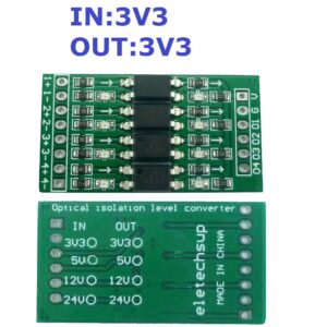 4channels in 3.3V Out 3.3V Digital Logic Level Conversion Module PNP/NPN to NPN Optical Isolation Board (4)