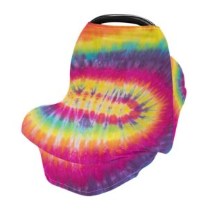 kigai rainbow tie dye nursing cover for baby car seat covers breathable infant stroller cover soft breastfeeding scarf