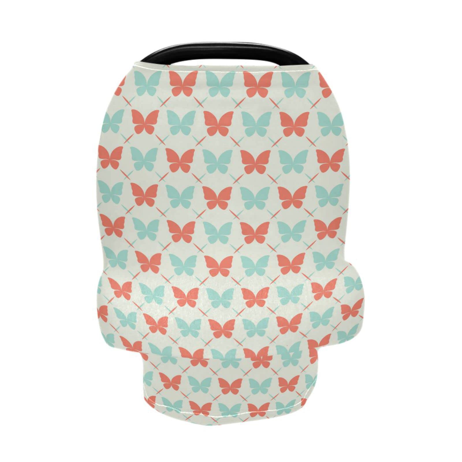 Kigai Cute Butterfly Geometric Nursing Cover for Baby Car Seat Covers Breathable Infant Stroller Cover Soft Breastfeeding Scarf