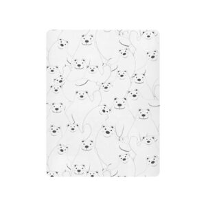 Cute Polar Bear Cartoon Seamless Pattern Baby Crib Sheets Soft Toddler Bed Sheets Breathable Mattress Cover Toddler Sheets for Nursery Stroller Crib Mattress Infant Unisex, 52 * 28 * 9in