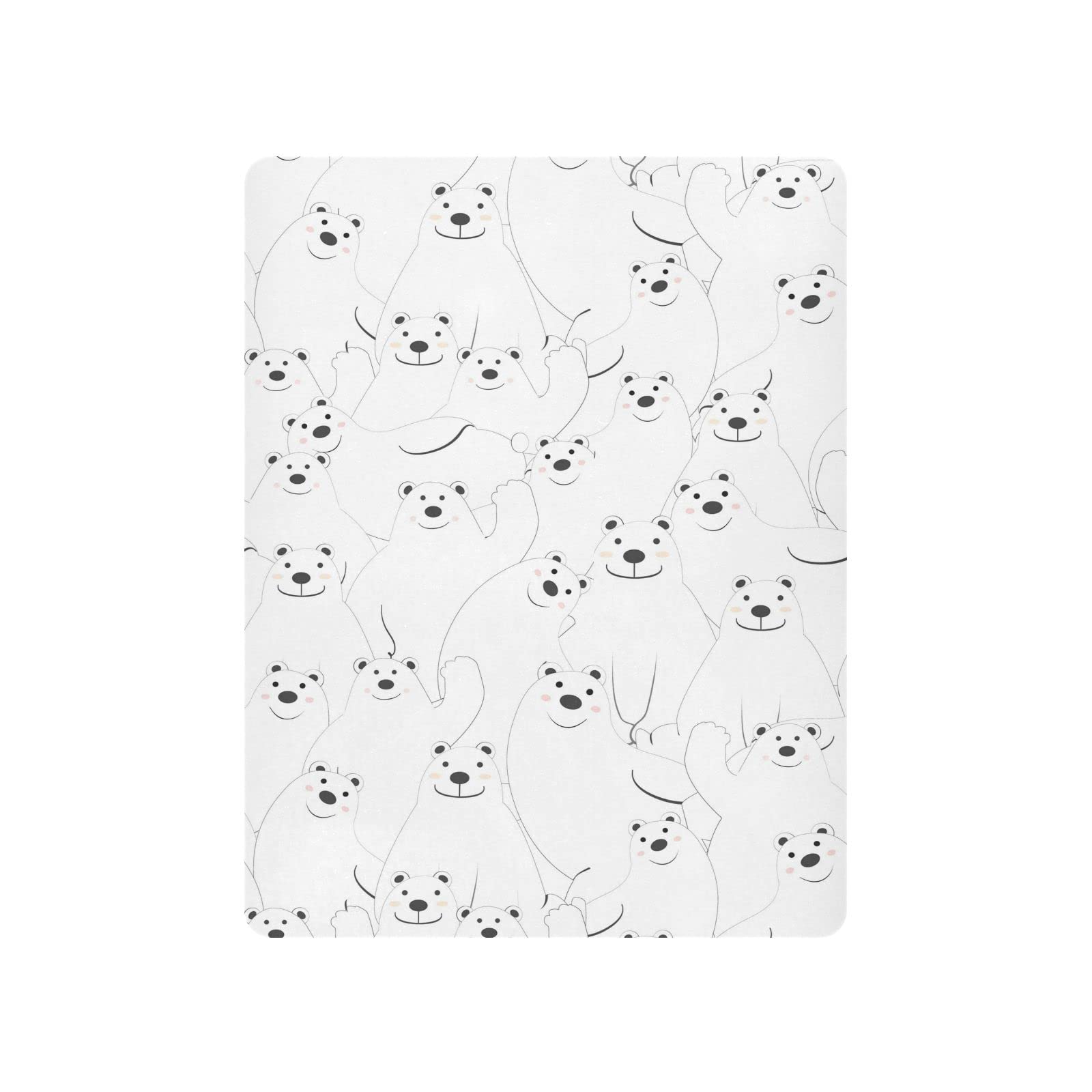 Cute Polar Bear Cartoon Seamless Pattern Baby Crib Sheets Soft Toddler Bed Sheets Breathable Mattress Cover Toddler Sheets for Nursery Stroller Crib Mattress Infant Unisex, 52 * 28 * 9in