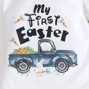 Aslaylme Newborn Boy Easter Day Clothes Baby My First Easter Outfit (Blue-1st, 3-6 Months)