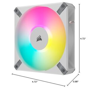 Corsair iCUE AF120 RGB Elite 120mm PWM Fan - Eight RGB LEDs - AirGuide Technology - Fluid Dynamic Bearing - Zero RPM Fan Mode - CORSAIR iCUE Software Compatible - White