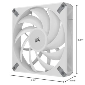 Corsair iCUE AF140 RGB Elite 140mm PWM Dual Fan Kit - Eight RGB LEDs Per Fan - AirGuide Technology - Fluid Dynamic Bearing - Zero RPM Fan Mode - Included iCUE Lighting Node CORE Controller - White