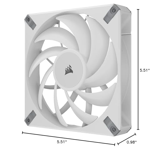 Corsair iCUE AF140 RGB Elite 140mm PWM Dual Fan Kit - Eight RGB LEDs Per Fan - AirGuide Technology - Fluid Dynamic Bearing - Zero RPM Fan Mode - Included iCUE Lighting Node CORE Controller - White