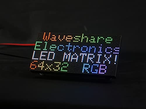 Waveshare RGB Full-Color LED Matrix Panel, 2.5mm Pitch, 64×32 Pixels, Adjustable Brightness, Compatible with Raspberry Pi 5/4B/3B/Zero/Zero W/Zero 2W/Pico/Pico W/Pico WH