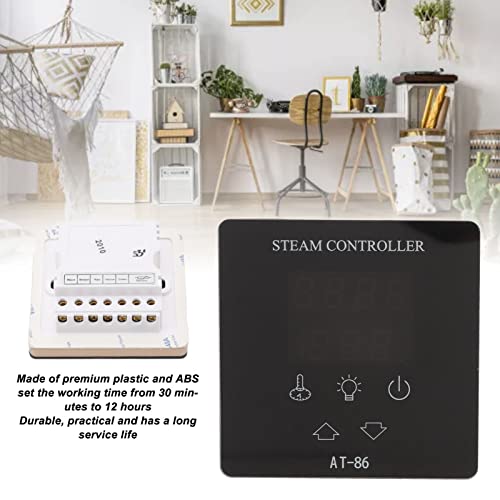 Okuyonic Touch Screen Temperature Controller, Time Setting ABS Touch Screen Temperature Controller Switch Key Time Display for Steam Engine