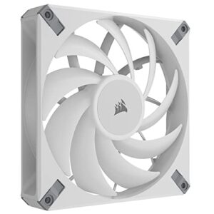 Corsair iCUE AF140 RGB Elite 140mm PWM Dual Fan Kit - Eight RGB LEDs Per Fan - AirGuide Technology - Fluid Dynamic Bearing - Zero RPM Fan Mode - Included iCUE Lighting Node CORE Controller - White