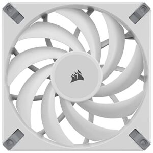 Corsair iCUE AF140 RGB Elite 140mm PWM Dual Fan Kit - Eight RGB LEDs Per Fan - AirGuide Technology - Fluid Dynamic Bearing - Zero RPM Fan Mode - Included iCUE Lighting Node CORE Controller - White