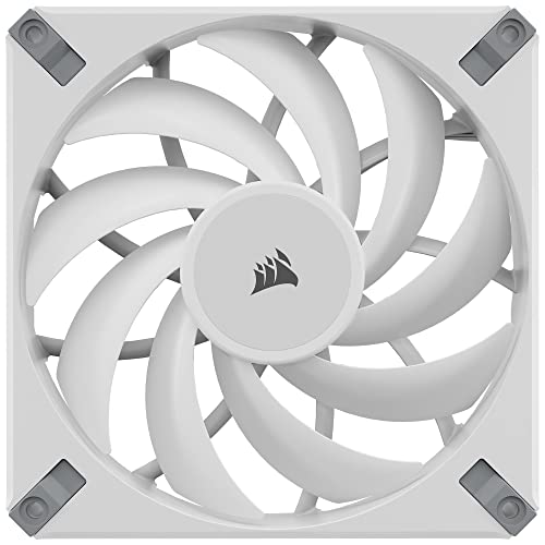 Corsair iCUE AF140 RGB Elite 140mm PWM Dual Fan Kit - Eight RGB LEDs Per Fan - AirGuide Technology - Fluid Dynamic Bearing - Zero RPM Fan Mode - Included iCUE Lighting Node CORE Controller - White