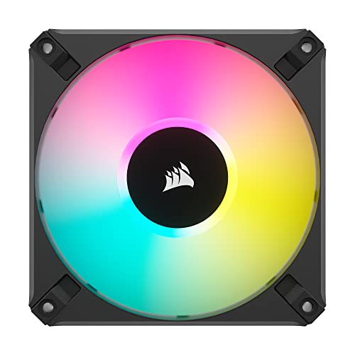 Corsair iCUE AF120 RGB Elite 120mm PWM Fan - Eight RGB LEDs - AirGuide Technology - Fluid Dynamic Bearing - Zero RPM Fan Mode - CORSAIR iCUE Software Compatible - Black For Desktop