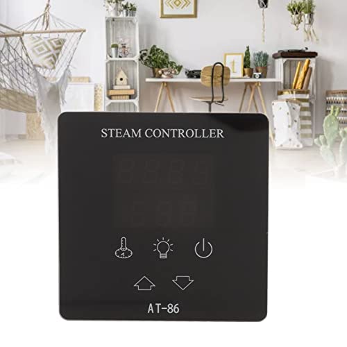 Okuyonic Touch Screen Temperature Controller, Time Setting ABS Touch Screen Temperature Controller Switch Key Time Display for Steam Engine