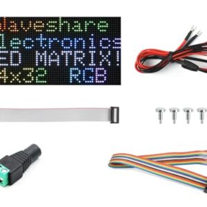 Waveshare RGB Full-Color LED Matrix Panel, 2.5mm Pitch, 64×32 Pixels, Adjustable Brightness, Compatible with Raspberry Pi 5/4B/3B/Zero/Zero W/Zero 2W/Pico/Pico W/Pico WH