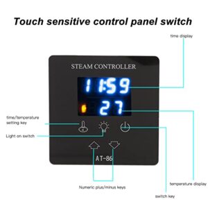 Okuyonic Touch Screen Temperature Controller, Time Setting ABS Touch Screen Temperature Controller Switch Key Time Display for Steam Engine