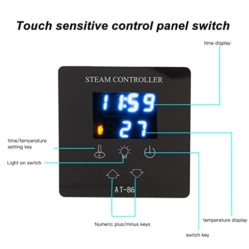 Okuyonic Touch Screen Temperature Controller, Time Setting ABS Touch Screen Temperature Controller Switch Key Time Display for Steam Engine